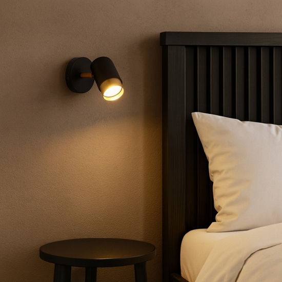 Applique per comodino camera da letto nero oro orientabile