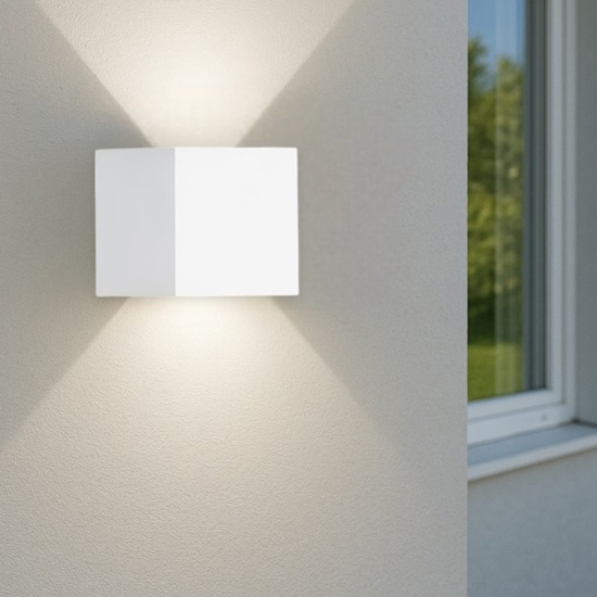 Isyluce applique cubo led 6w 3000k bianco da esterno