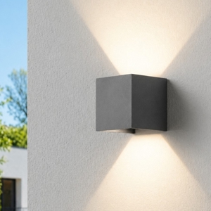 Applique cubo led 6w 3000k antracite isyluce per esterno