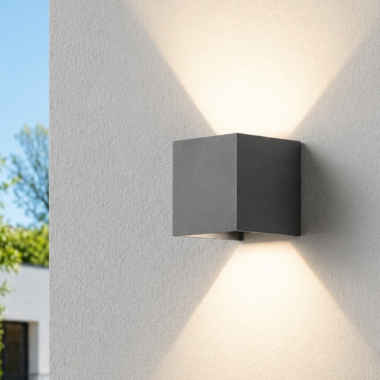 Applique cubo led 6w 3000k antracite isyluce per esterno