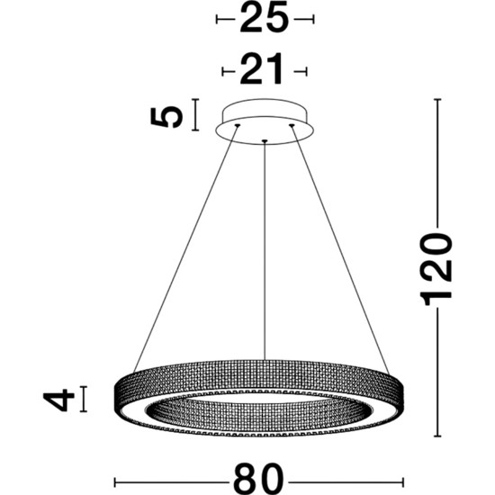 Lampadario a sospensione anello 80cm oro per salone contemporaneo