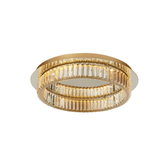 Plafoniera per camera da letto in cristallo e oro 42cm led 3500k dimmerabile 50 cm