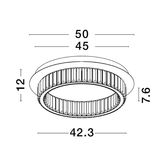 Plafoniera per camera da letto in cristallo e oro 42cm led 3500k dimmerabile 50 cm