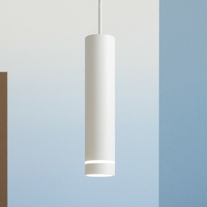 Lampada a sospensione per isola cilindro bianco moderna