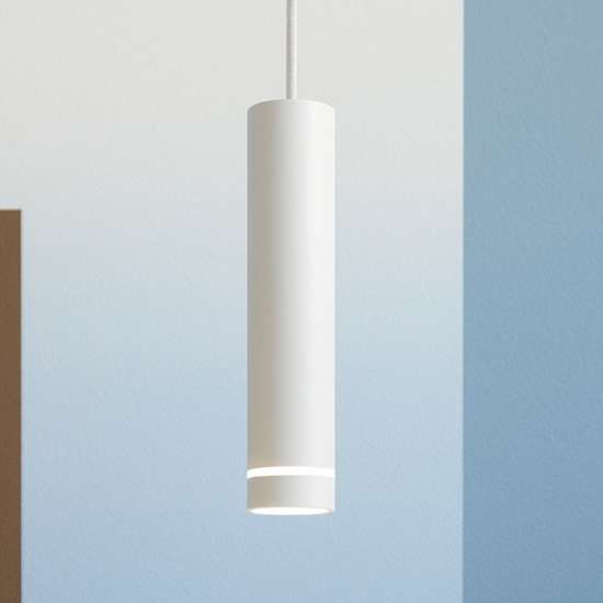 Lampada a sospensione per isola cilindro bianco moderna