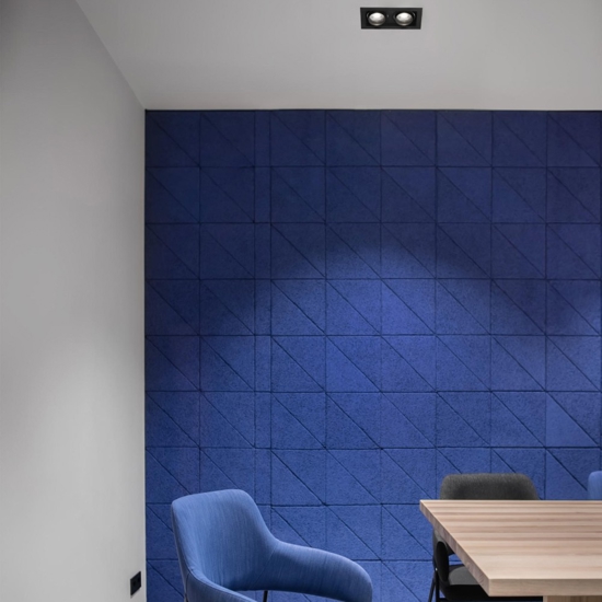 Cestello faretto da incasso controsoffitto nero 2 luci orientabili