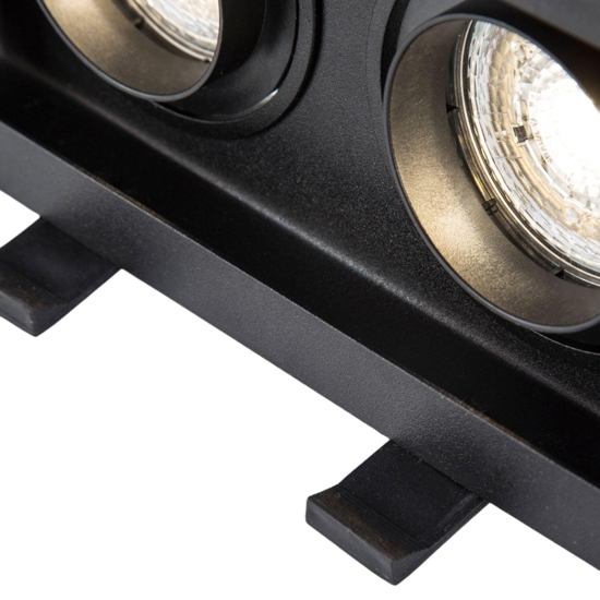 Cestello faretto da incasso controsoffitto nero 2 luci orientabili