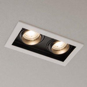 Cestello faretto bianco da incasso 2 luci orientabili