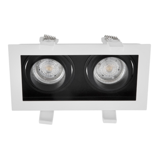 Cestello faretto bianco da incasso 2 luci orientabili