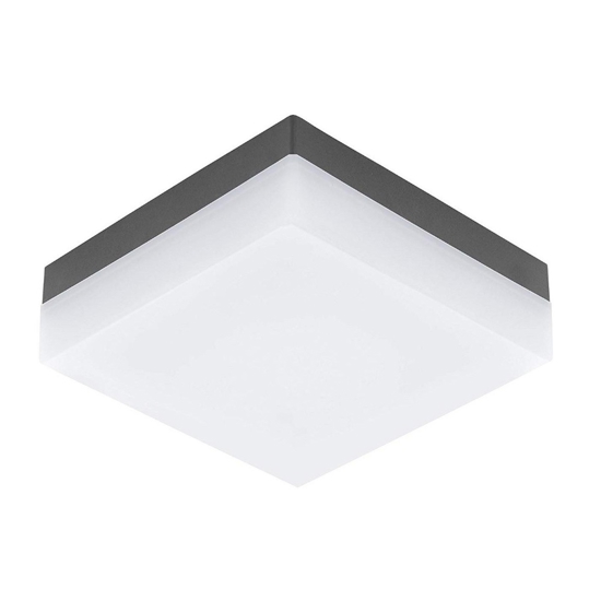 Eglo sonella plafoniera antracite led 8w 3000k quadrata per esterno