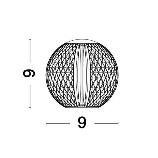 Lampada da comodino abat-jour sfera trasparente oro ricaricabile