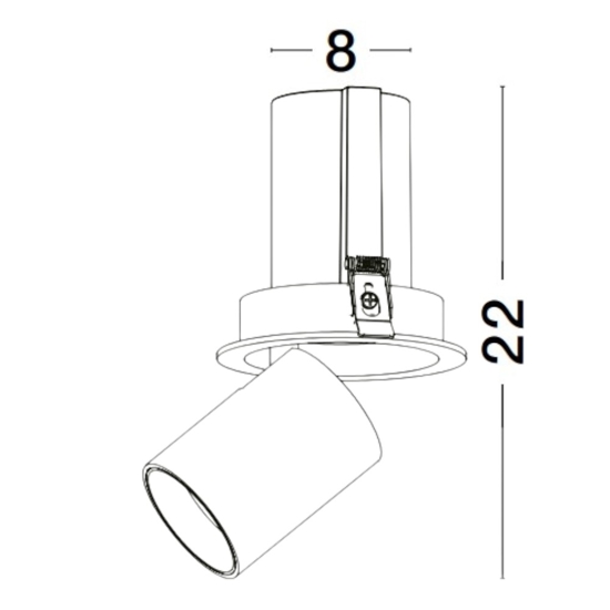 Faretto da incasso a soffitto led 20w 3000k cilindro orientabile