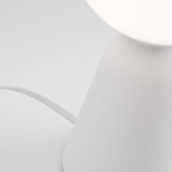 Abat-jour lampada da comodino bianca sfera di vetro moderna