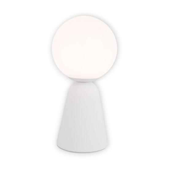 Abat-jour lampada da comodino bianca sfera di vetro moderna