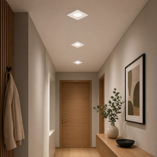 Eglo faretto da incasso a soffitto led 6w 3000k quadrato bianco fp