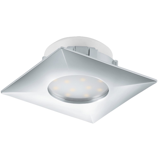 Eglo faretto da incasso a soffitto led 6w 3000k cromato quadrato fp