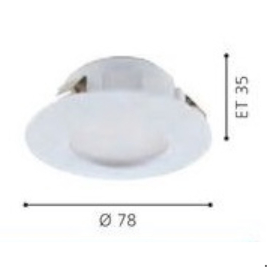 Eglo faretto da incasso 6w 3000k bianco rotondo fp