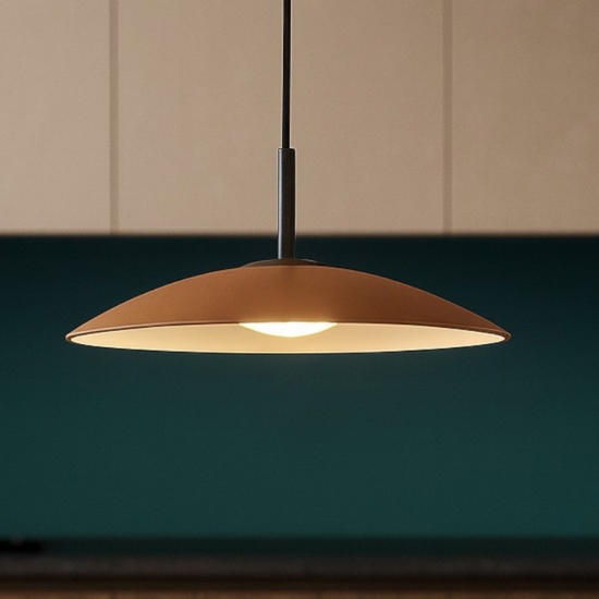 Lampadario led per cucina moderna vetro marrone 40 cm