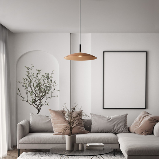 Lampadario led per cucina moderna vetro marrone 40 cm