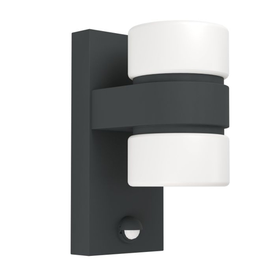 Applique da esterno led 3000k ip44 sensore di movimento antracite