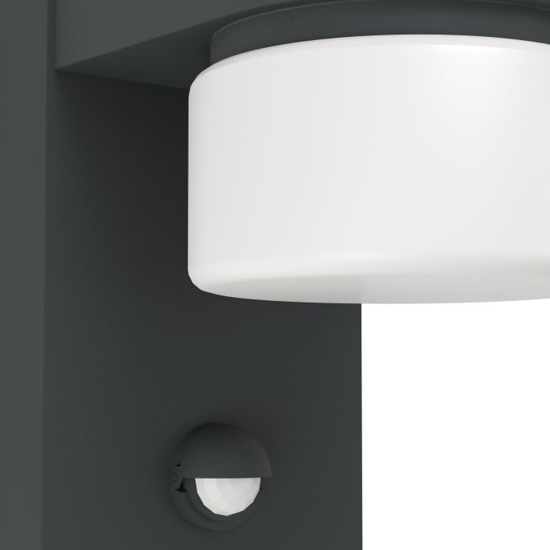 Applique da esterno led 3000k ip44 sensore di movimento antracite