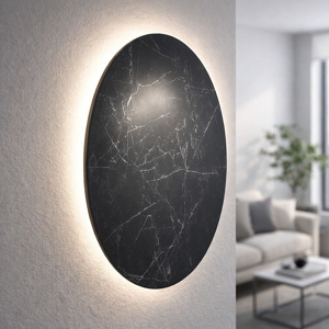 Linea light gemini applique da parete rotonda nera led 26w 2700k