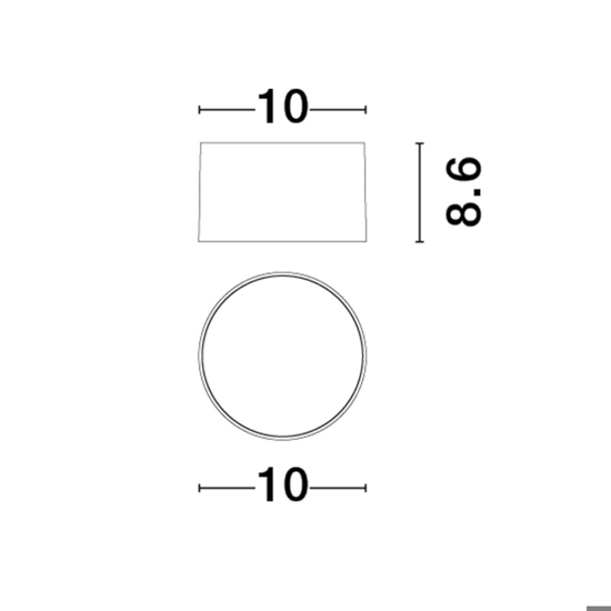 Faretto da osoffitto nickel nero led 10w 3000k cilindro