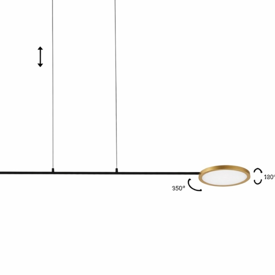 Lampadario nero per cucina moderna led 19w 3000k