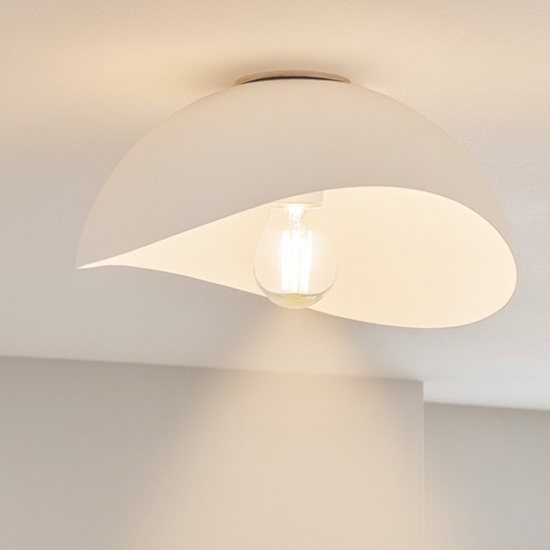 Plafoniera 30cm kiki cupola bianca per cucina moderna