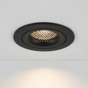 Faretto nero da incasso a soffitto rotondo orientabile anti abbagliamento