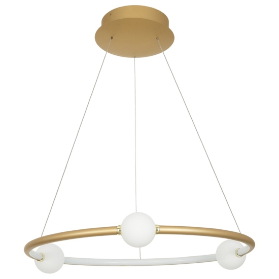 Lampadario cerchio design oro per camera da letto con telecomando