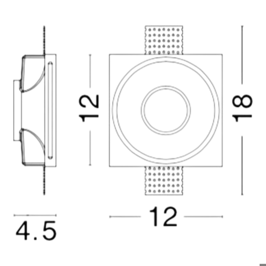 Faretto di gesso tondo da incasso a soffitto