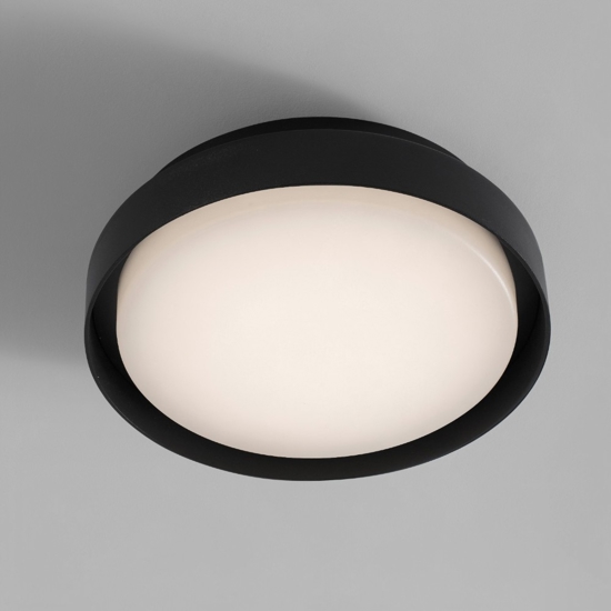 Plafoniera da esterno moderna nera rotonda led 20w 3000k