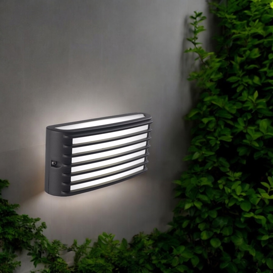 Applique da esterno moderna led 10w 4000k grigio