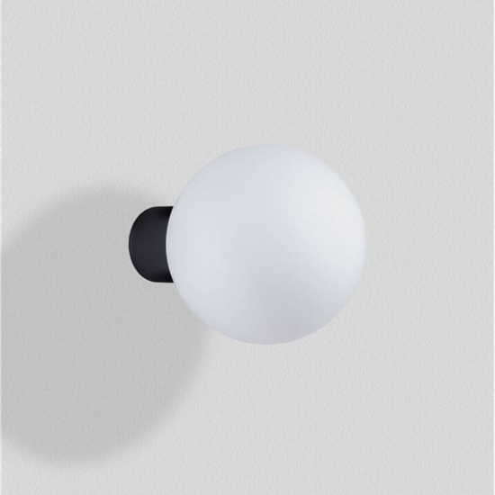 Plafoniera da esterno antracite sfera vetro bianco moderna ip54