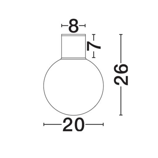 Plafoniera da esterno antracite sfera vetro bianco moderna ip54