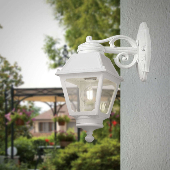 Applique lanterna bianca per esterni anti corrosione top light alba