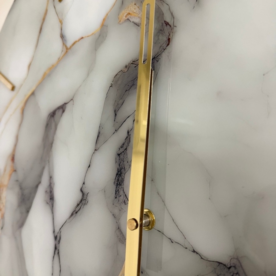 Orologio da parete 60cm rotondo in resina oro effetto marmo