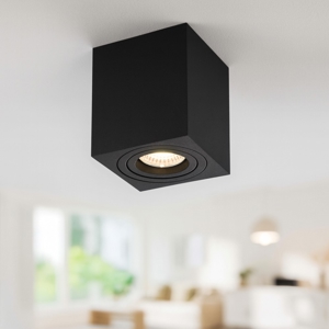 Faretto quadrato da soffitto nero orientabile