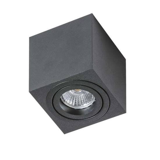 Faretto quadrato da soffitto nero orientabile