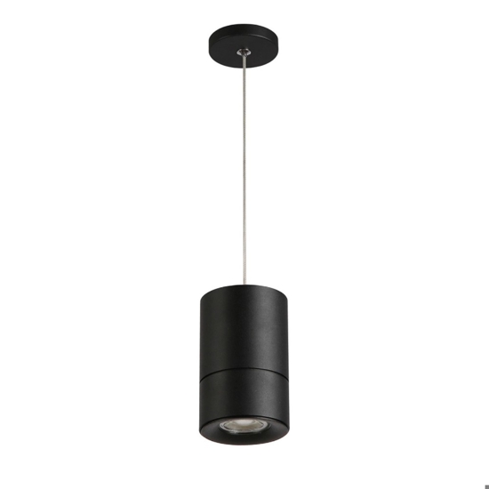 Lampada sospensione pendente cilindro nero moderna