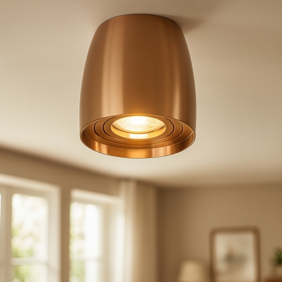 Faretto oro rame lampada da soffitto orientabile design moderno