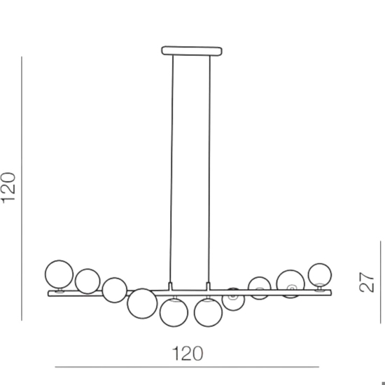Lampadario design oro moderno sfere vetro bianco per soggiorno