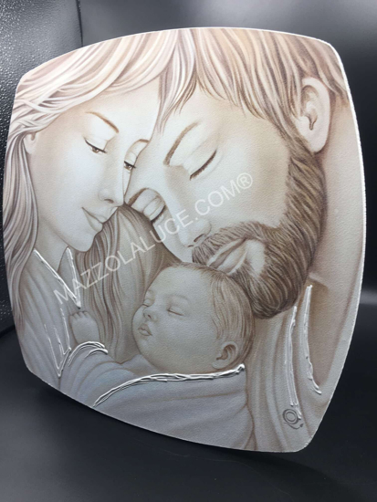 Mini capezzale da comodino 10x10cm quadretto sacra famiglia