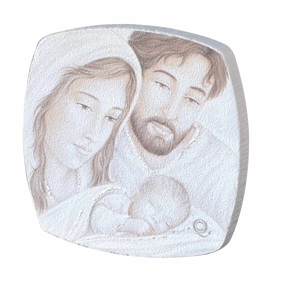 Piccolo capezzale capoletto da comodino 10x10cm sacra famiglia