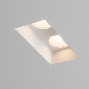Faretto in gesso da incasso a soffitto 2 luci rettangolare