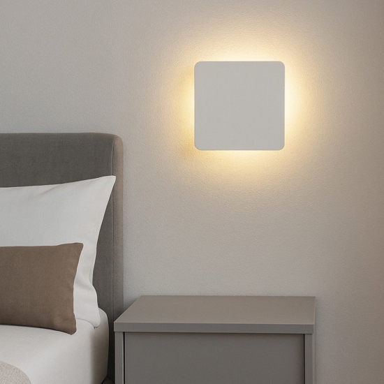 Applique quadrato bianco 6w 3000k moderna