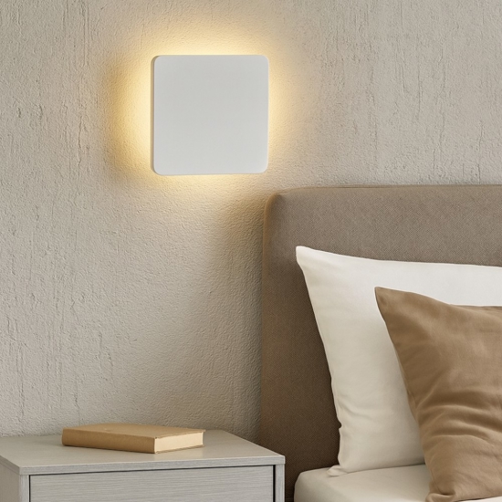 Applique quadrato bianco 6w 3000k moderna