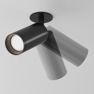 Faretto da incasso cilindro da soffitto nero orientabile maytoni focus
