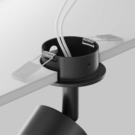 Faretto da incasso cilindro da soffitto nero orientabile maytoni focus